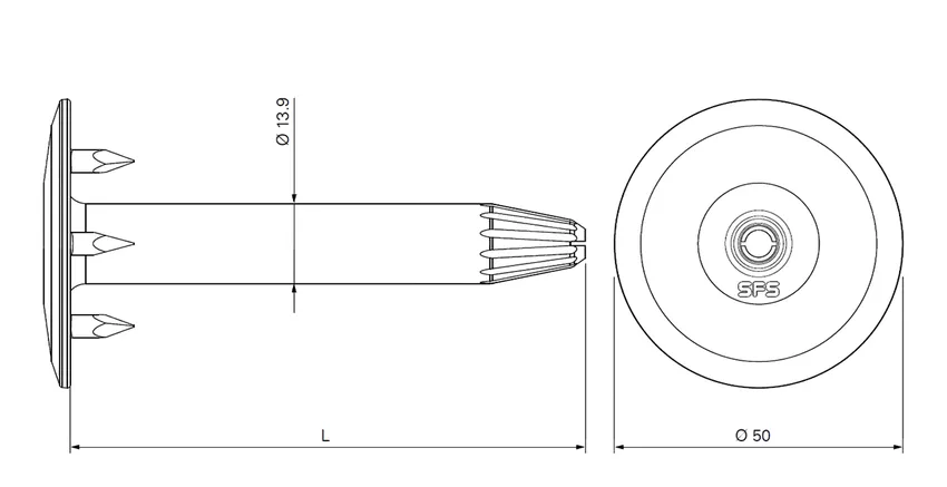 SFS isotak® RP48×210 mm
